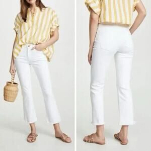 AYR NWOT White The Bomb Pop Frayed Hem Jeans in Magnolia - 25